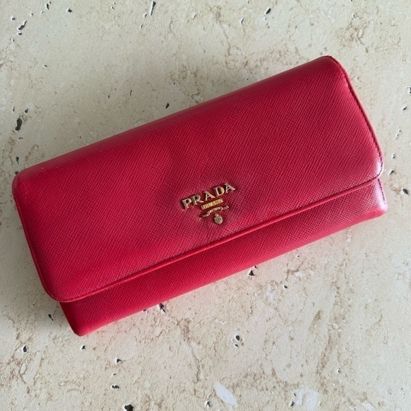 Prada Handbags - PRADA Milano Pink Long Wallet, Authentic